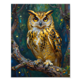 A Blue and Gold Majestic Owl   Fotodruck