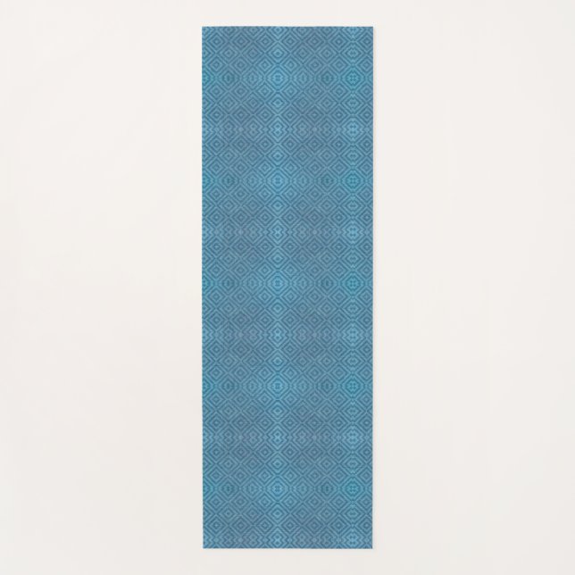 A blue yoga mat with a subtle geometric pattern  yogamatte (Vorderseite)