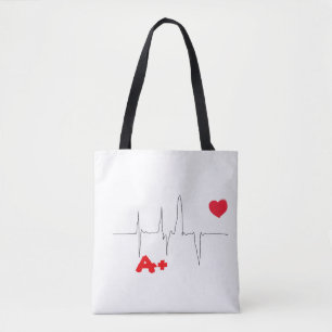 A+ Blutgruppe Rhesus positiv Tragetasche Tasche