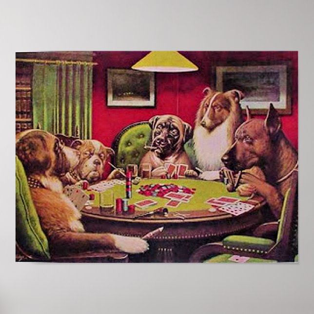 A Bold Bluff, Dogs Playing Poker, Poster (Vorne)