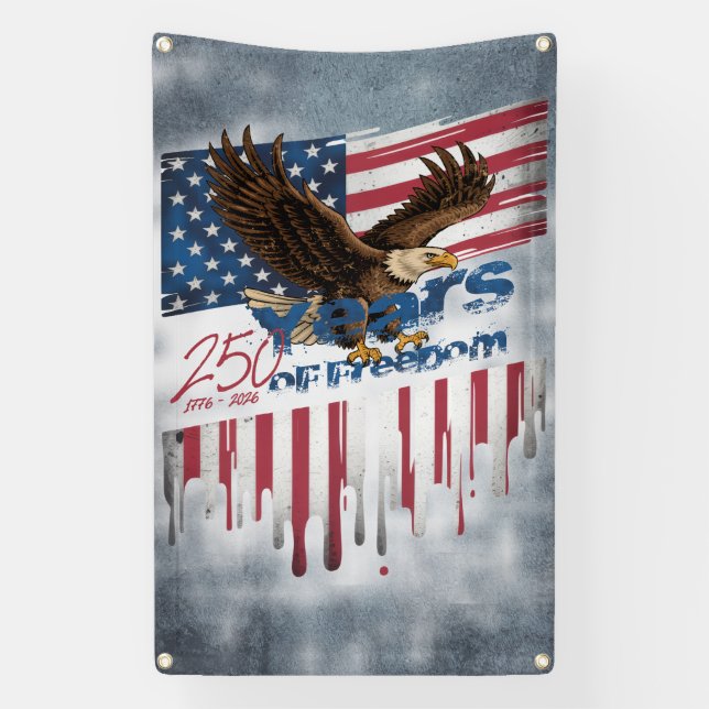 A bold, distressed illustration of a eagle banner (Vertikal)