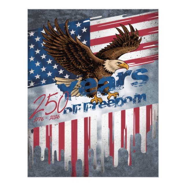 A bold, distressed illustration of an eagle fotodruck (Vorne)