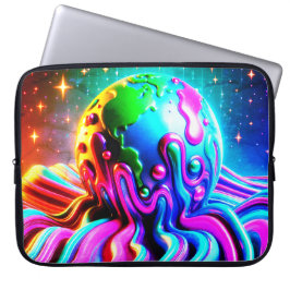 A Bold Multi-Colored Earth on an Electronics Bag Laptopschutzhülle