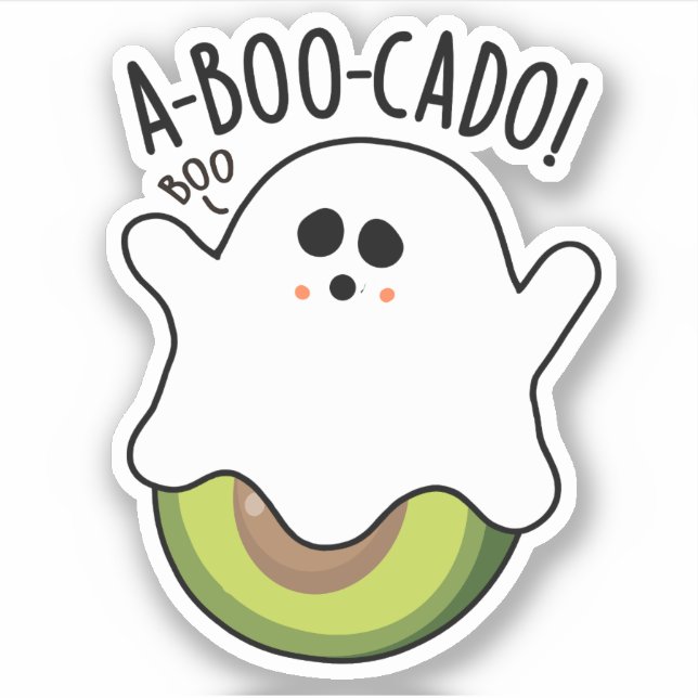 A-boo-cado Funny Avocado Pun Aufkleber (Vorderseite)