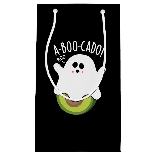 A-boo-cado Funny Avocado Pun Dark BG Kleine Geschenktüte (Vorderseite)