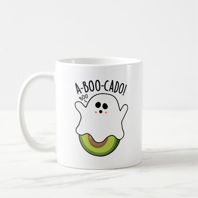 A-boo-cado Funny Avocado Pun Kaffeetasse (Links)