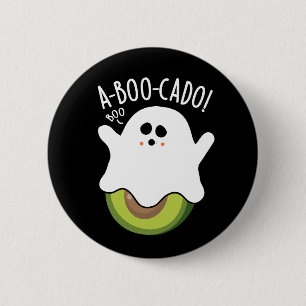 A-boo-cado Funny Avocado Puns Dark BG Button