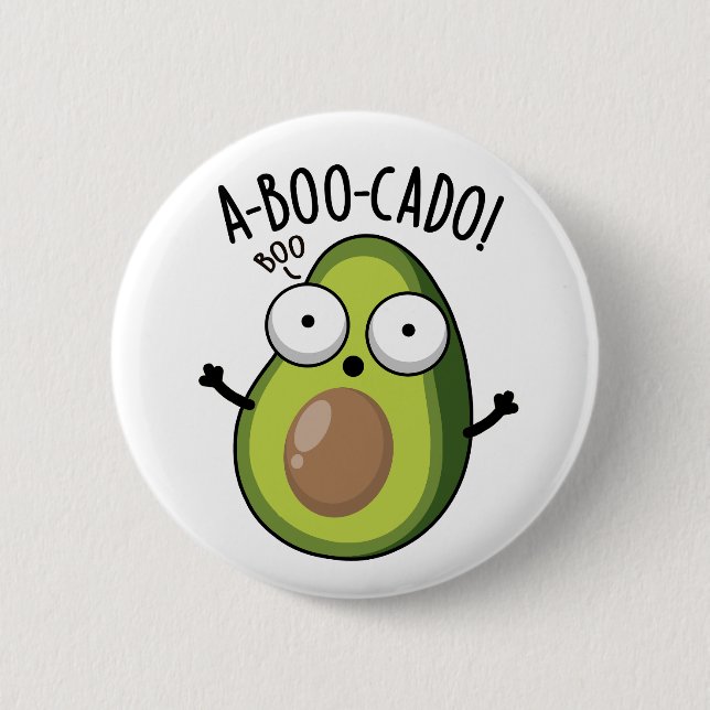 A-boo-cado Funny Avocado Scare Puns Button (Vorderseite)