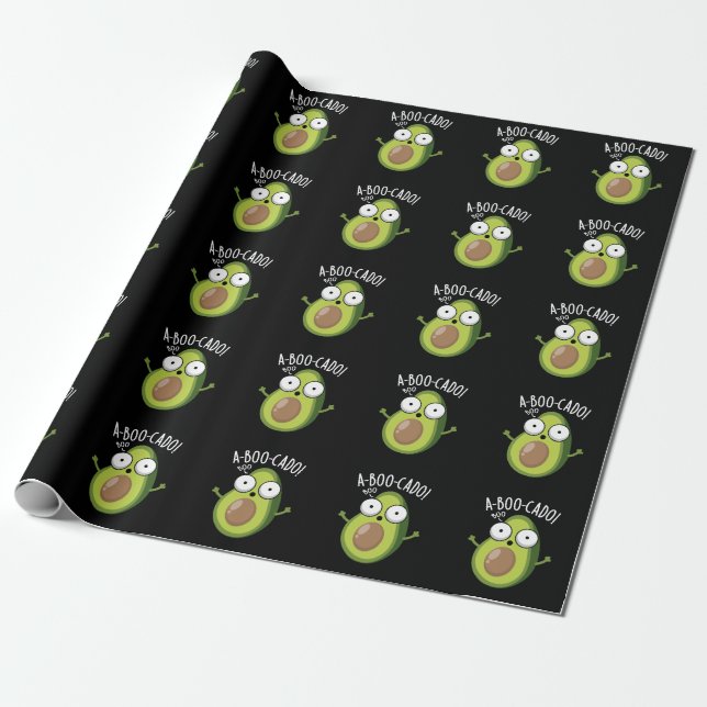 A-boo-cado Funny Avocado Scare Puns Dark BG Geschenkpapier (Ungerollt)
