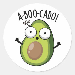 A-boo-cado Funny Avocado Scare Puns Runder Aufkleber