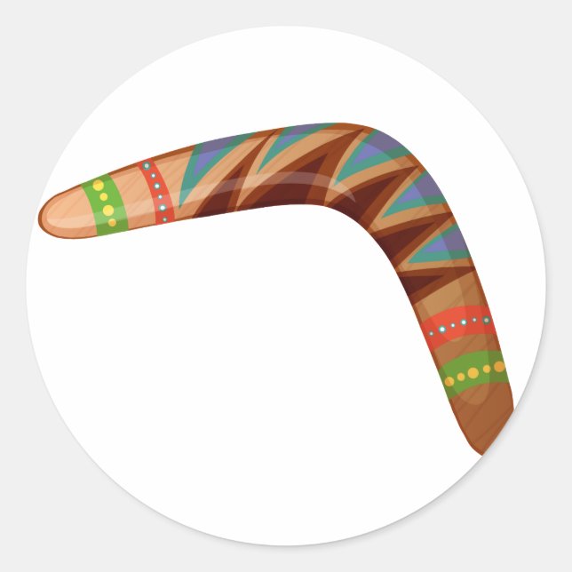 A boomerang runder aufkleber (Vorderseite)