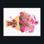 A bouquet of pink flowers canvas Print Feiertagspostkarte<br><div class="desc">Perfect decor to any wall for living room, bedroom, bathroom, kids room, kitchen, office, hotel, dining room, bar etc. This canvas oil painting can bright up any room. Impressive gift: This canvas art prints is a perfect gift on Christmas, Valentine's Day, mothers day, fathers day, special anniversary, Thanksgiving Day for...</div>