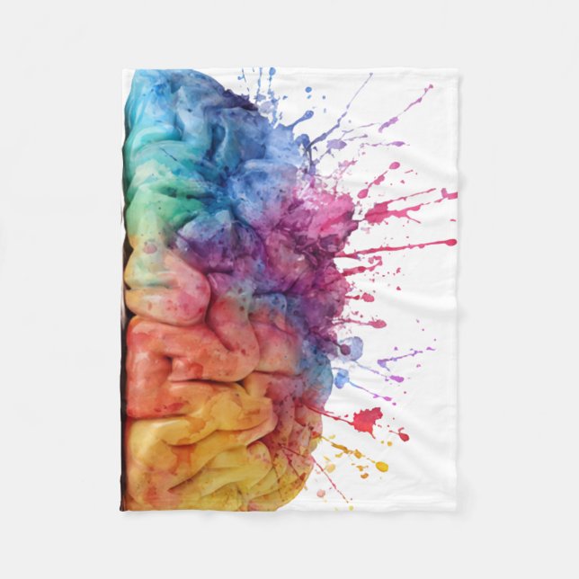 A brain divided between logical and creative sides fleecedecke (Vorderseite)