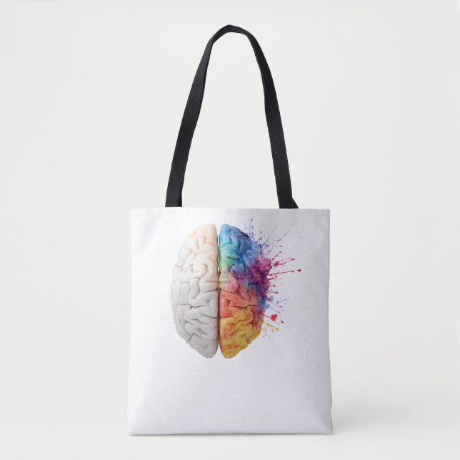A brain divided between logical and creative sides tasche (Vorderseite)