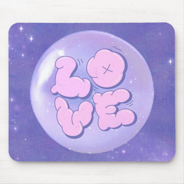A Bright Bold mouse pad with a purple love design Mousepad (Vorne)