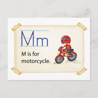 A Buchstabe M für Motorräder Postkarte