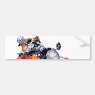 A BULLDOG RIDING BIKE AUTOAUFKLEBER