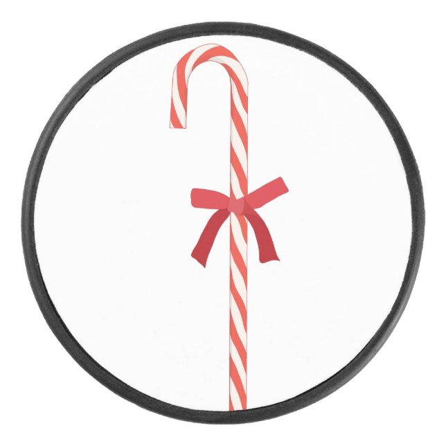 A Candy Cane Eishockey Puck (Vorderseite)