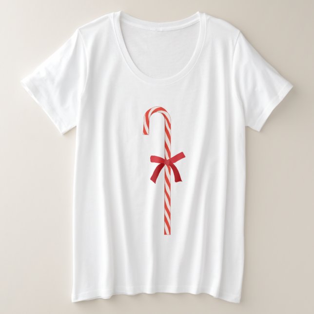 A Candy Cane Große Größe T-Shirt (Design vorne)