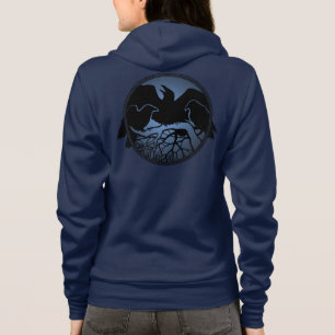 À Capuche Veste d'art corbeau Veste sport de corbeau pour fe