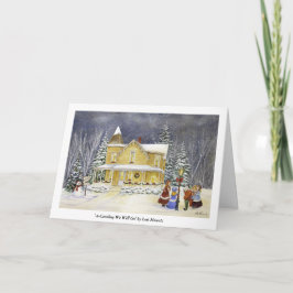 A-Caroling gehen wir Feiertagskarte