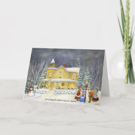 A-Caroling gehen wir Feiertagskarte