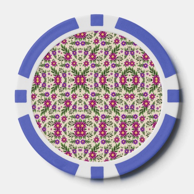 A casino chip features intricate floral patterns (Vorderseite)