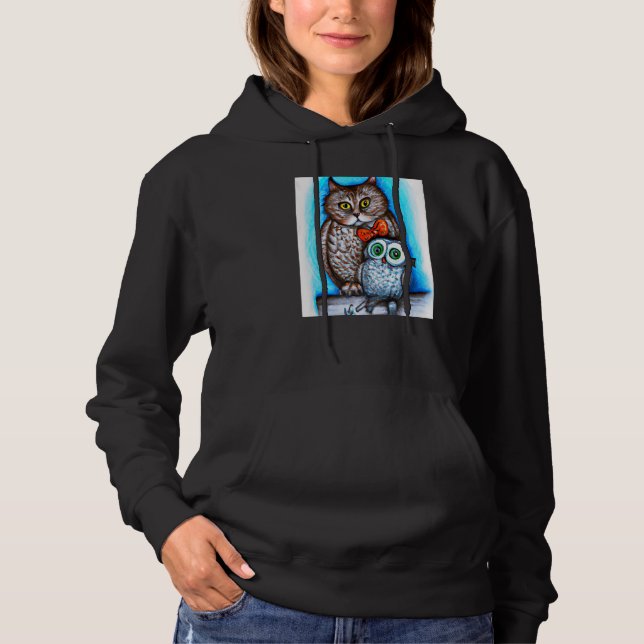 A Cat And An Owl Mixed Hoodie (Vorderseite)