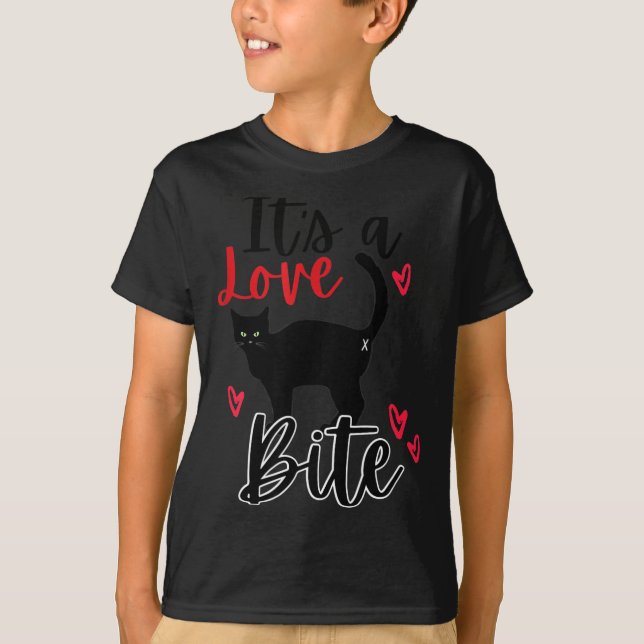 A Cat Bite Means Love, Kitty Valentines  T-Shirt (Vorderseite)