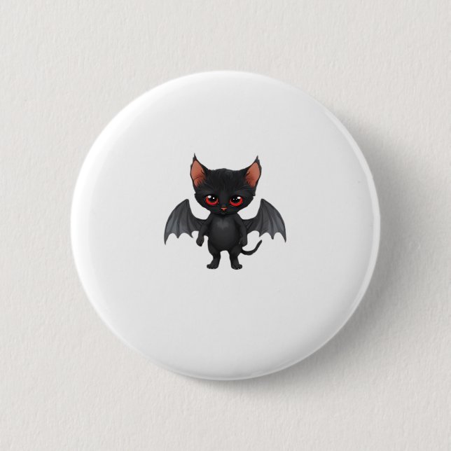 A cat demon on Halloween night Classic T-Shirt Button (Vorderseite)