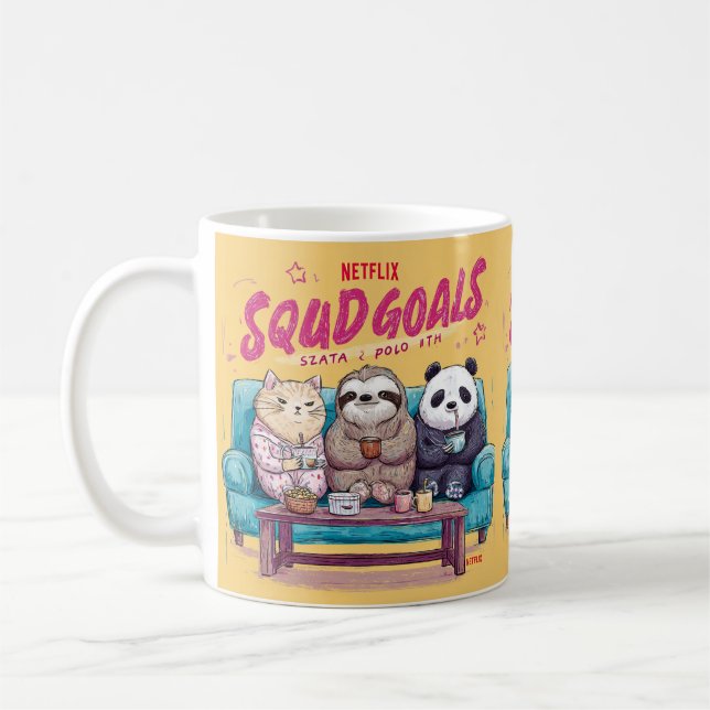  A Cat, Sloth, and Panda's Ultimate Netflix Night Kaffeetasse (Links)