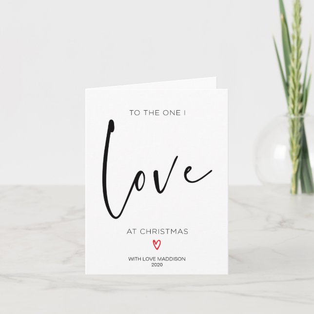 À celui que j'aime, carte de Noël pour fiancé (Devant)