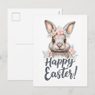 A charming painted Eastera cute bunny Feiertagspostkarte