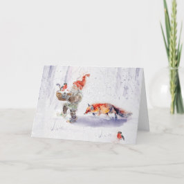 A charming Scandinavian winter scene Tack Kort Dankeskarte
