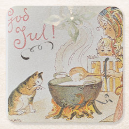 A charming Scandinavian winter scene Tack Kort Rechteckiger Pappuntersetzer