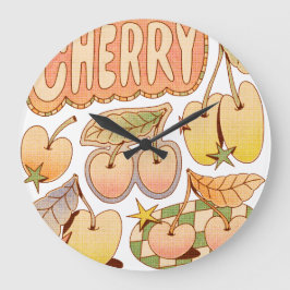 A Cherry / Cherry Illustrations Große Wanduhr