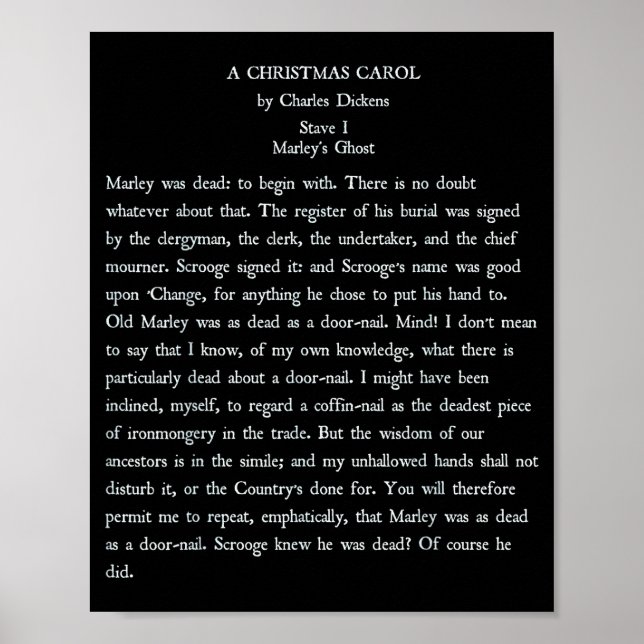 A Christmas Carol Charles Ens Book Reader Gift  Poster (Vorne)