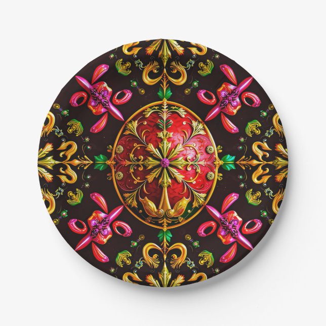 A CHRISTMAS PATTERN ~ Niedlich ~ Pappteller (Vorderseite)
