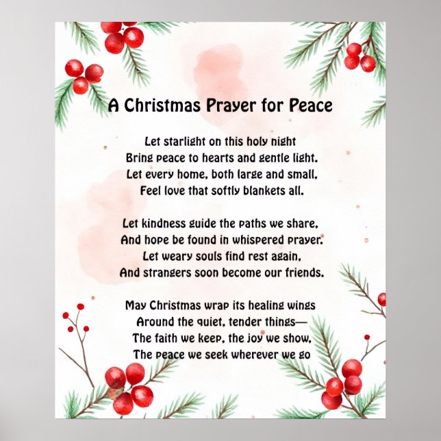 A Christmas Prayer for Peace Poster (Vorne)
