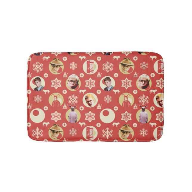 A Christmas Story Retro Snowflake Pattern Badematte (Vorderseite)