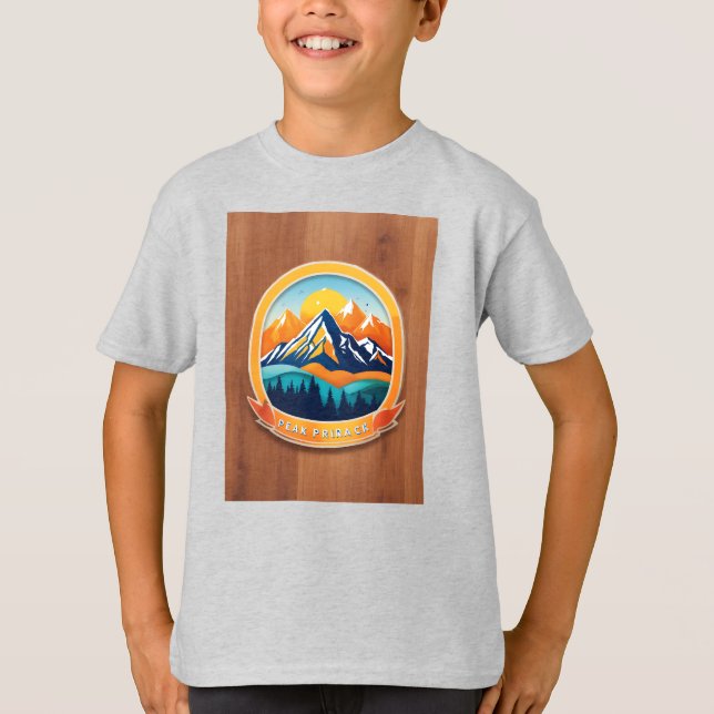 A circular t-shirt logo of serene mountain  (Vorderseite)