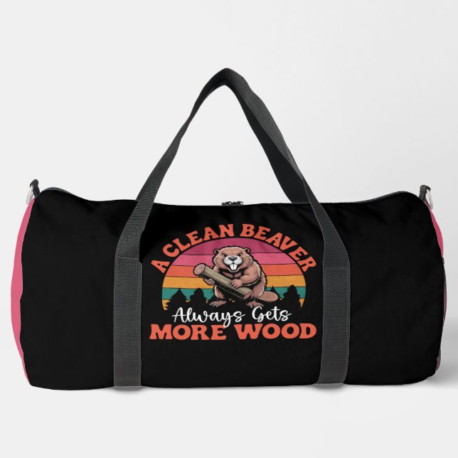 A Clean Beaver Retro Sunset  Duffle Bag (Vorderseite)