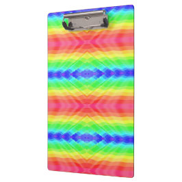 A clipboard with a colorful, kaleidoscopic rainbow klemmbrett