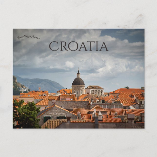 A Cloudy Day in Dubrovnik Croatia Postkarte (Vorderseite)