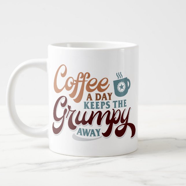 A Coffee a Day for Coffee Lover Gift   Jumbo-Tasse (Links)