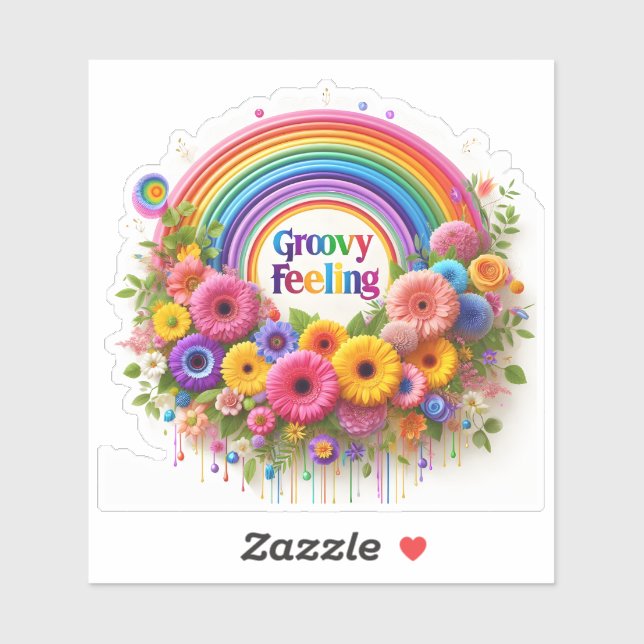 A Colorful Collection of Groovy Feeling Stickers (Feuille)