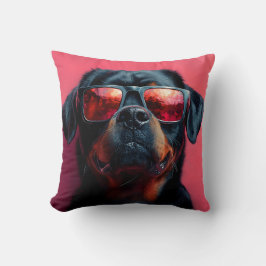 A cool rottweiler with sunglasses kissen
