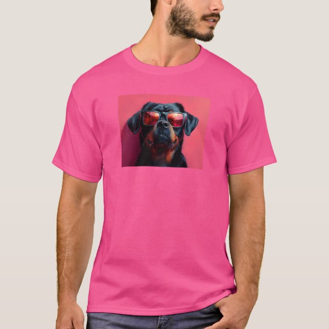A cool rottweiler with sunglasses T-Shirt (Vorderseite)