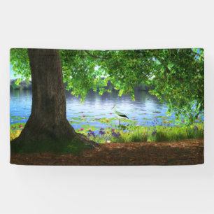 À côté de la bannière de l'eau calme