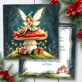 A Cottage Core Christmas Fairy Mushroom Custom Karte